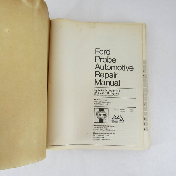 Haynes 36066 Ford Probe 1998 thru 1992 All Models Repair Manual - Picture 3 of 8